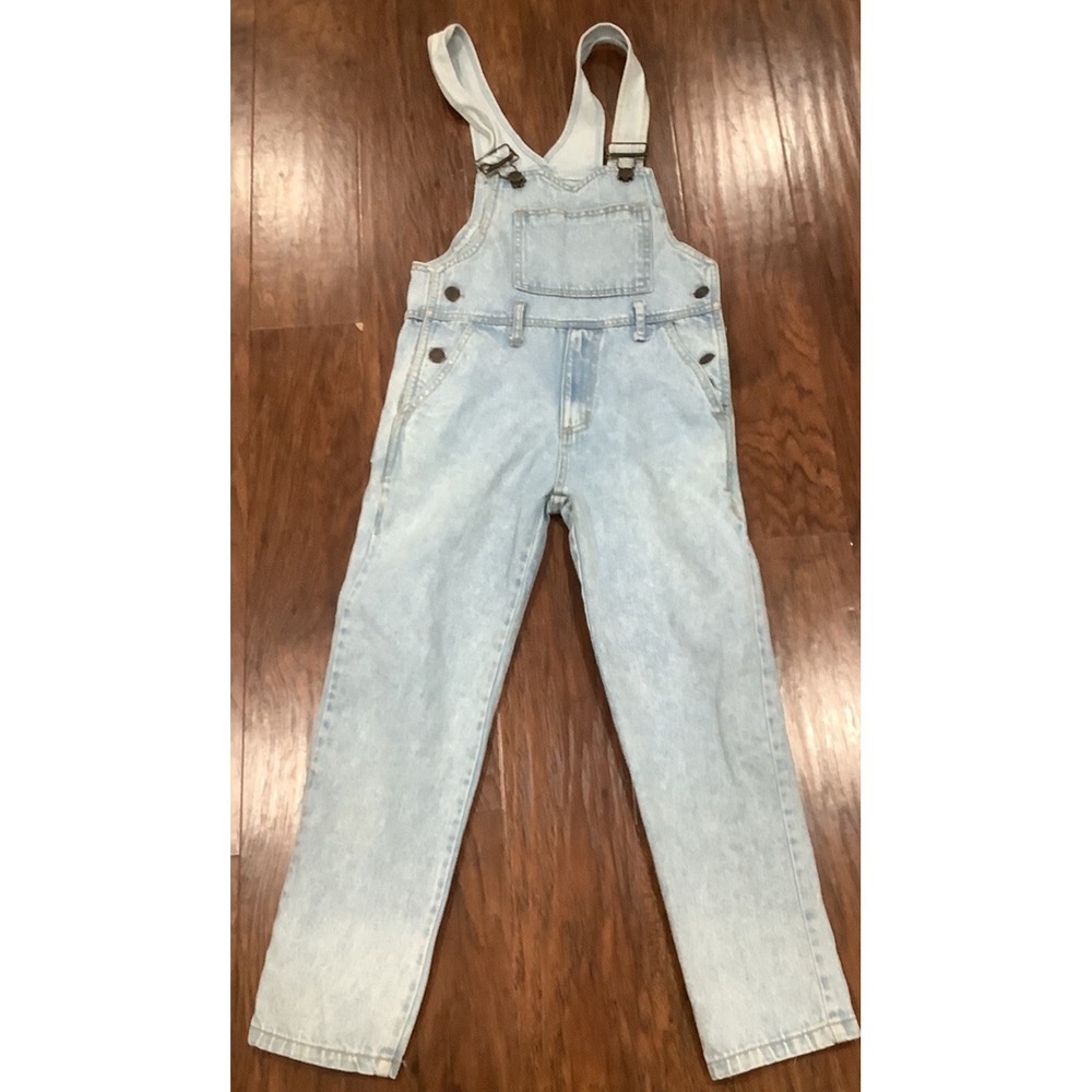 Vintage Key  Denim Bib  Zip Fly High Back Overalls size 8 USA?